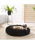 Coussin donut rond polyester d95*22cm fluffy anthracite