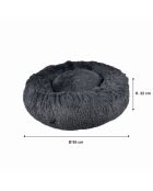 Coussin donut rond polyester d95*22cm fluffy anthracite