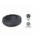 Coussin donut rond polyester d95*22cm fluffy anthracite