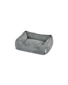 Panier rectangle velours chenille polyester 55*40*18cm granit gris