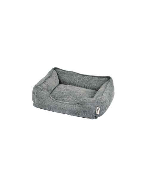 Panier rectangle velours chenille polyester 55*40*18cm granit gris