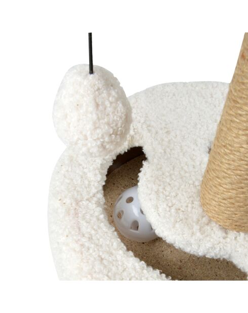 Arbre a chat avec jouet Tunnel et Griffoir d25*h33cm ecru wooly