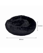 Cuscino a ciambella rotondo in poliestere d95* 22 cm nero soffice