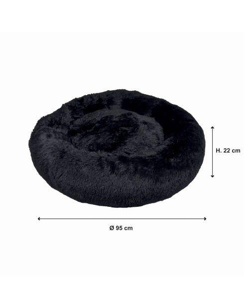 Cuscino a ciambella rotondo in poliestere d95* 22 cm nero soffice