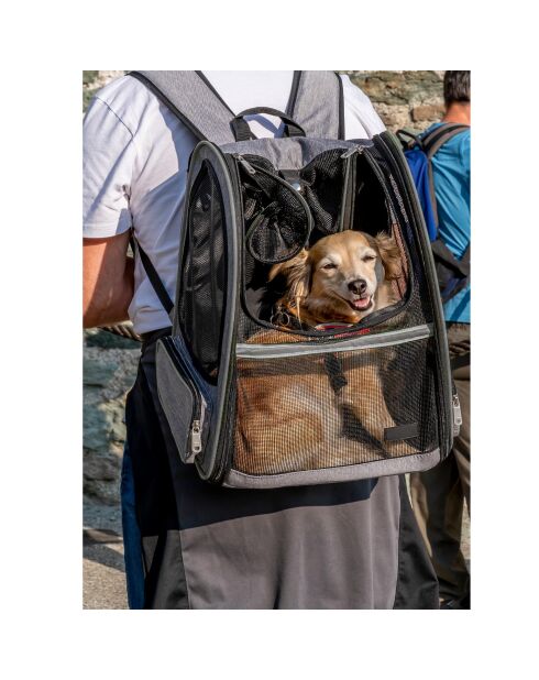 Zaino estensibile per il trasporto di animali 33*27*h44cm nero