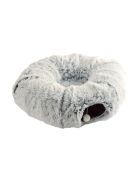 Tunnel da gioco per gatti pieghevole in poliestere d80*h.25cm soffice bianco screziato