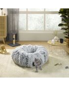 Tunnel da gioco per gatti pieghevole in poliestere d80*h.25cm soffice bianco screziato