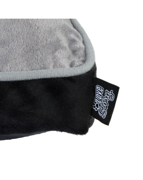 Coussin rectangle polyester 80*60cm patchy gris/noir