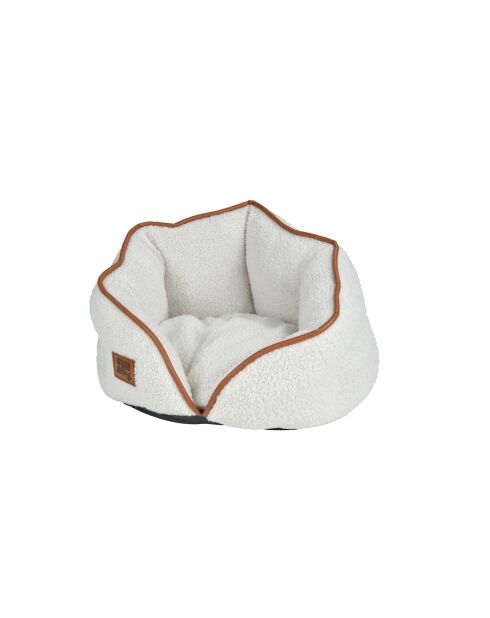 Cestino rotondo in poliestere lana riccia d40*h32cm lanoso ecru