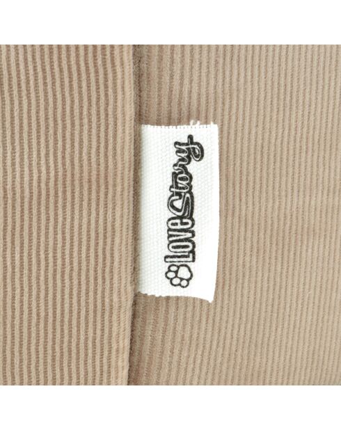 Panier rond velours cotele polyester d48*h16cm crafty noiSette