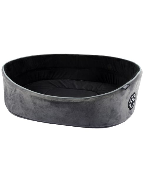 Cestino ovale in poliestere 80* 62 cm grigio chiazzato/nero