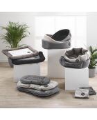 Cestino ovale in poliestere 80* 62 cm grigio chiazzato/nero