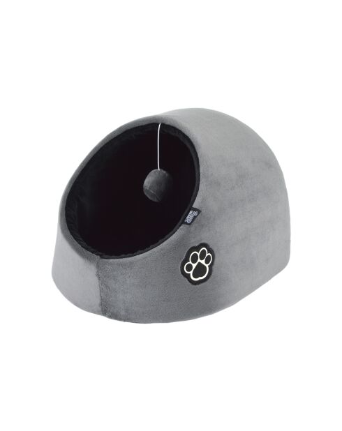 Niche avec jouet polyester 35*38*26cm patchy gris/noir