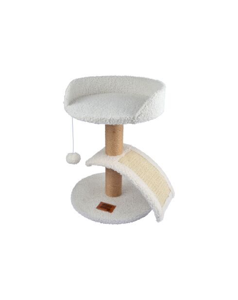 Arbre a chat avec jouet et Griffoir d30*h40cm ecru wooly