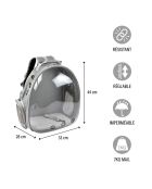 Zaino da trasporto per animali con capsula trasparente 32*25*41cm grigio