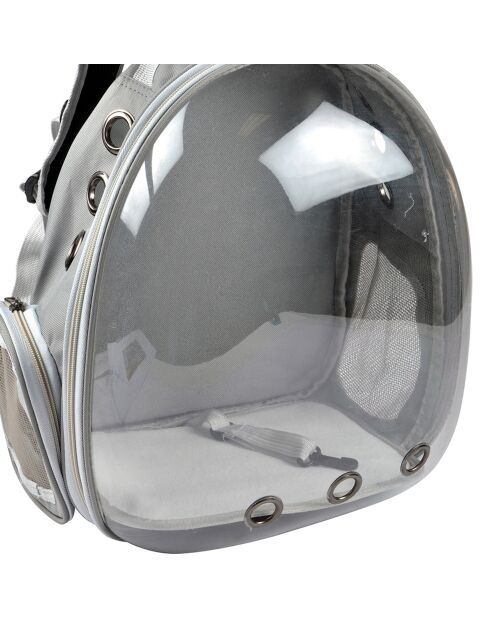 Zaino da trasporto per animali con capsula trasparente 32*25*41cm grigio