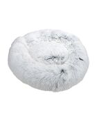 Donutkussen rond polyester d95*22cm pluizig wit porselein