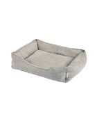 Panier rectangle velours chenille polyester 73*60*20cm granit lin