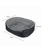 Cestino ovale 75*57 cm essenziale nero grigio