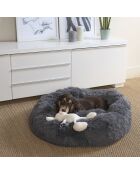 Cuscino a ciambella rotondo in poliestere d75* 24cm soffice antracite