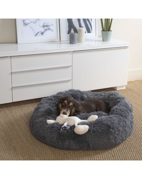 Cuscino a ciambella rotondo in poliestere d75* 24cm soffice antracite