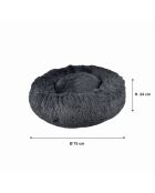 Cuscino a ciambella rotondo in poliestere d75* 24cm soffice antracite