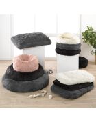 Coussin flocon reversible polyester 87*55*h5cm fluffy anthracite