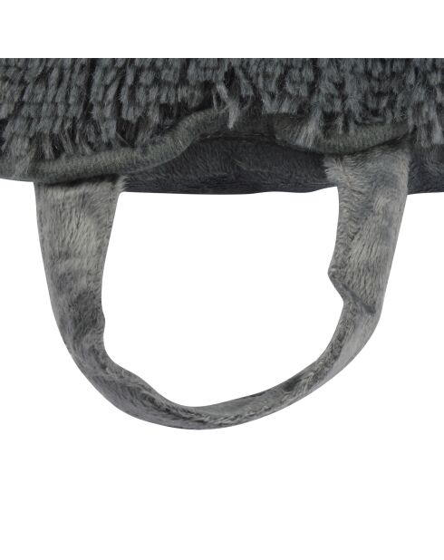 Coussin flocon reversible polyester 87*55*h5cm fluffy anthracite