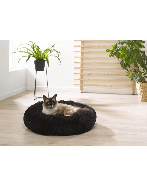 Coussin donut rond polyester d55*25cm fluffy anthracite