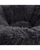 Coussin donut rond polyester d55*25cm fluffy anthracite
