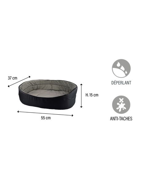 Cestino ovale 55*37 cm essenziale nero grigio