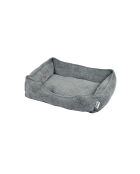 Cestino rettangolare in velluto ciniglia poliestere 65*50*18cm granito grigio