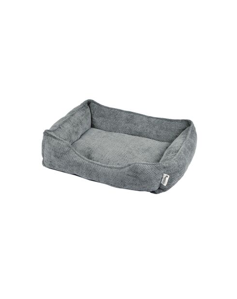 Cestino rettangolare in velluto ciniglia poliestere 65*50*18cm granito grigio