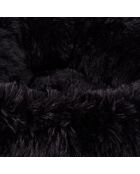 Coussin donut rond polyester d55*25cm fluffy noir