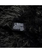 Coussin donut rond polyester d55*25cm fluffy noir