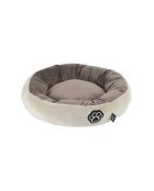 Coussin donut rond polyester d50*h16cm patchy noiSette/beige