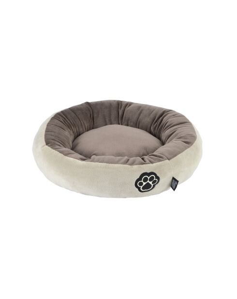 Coussin donut rond polyester d50*h16cm patchy noiSette/beige