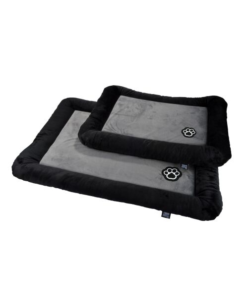 Set van 2 rechthoekige kussens polyester 70* 50 cm/90* 60 cm vlekkerig grijs/zwart