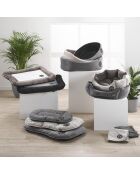 Set van 2 rechthoekige kussens polyester 70* 50 cm/90* 60 cm vlekkerig grijs/zwart