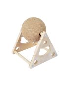 Griffoir boule rotative corde jute et structure bois d.16*h.20cm