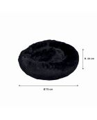 Rundes Donutkissen aus Polyester d75*24cm flauschig schwarz