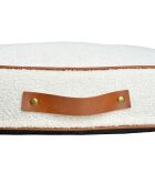 Cuscino rettangolare in poliestere lana riccia taglia s/m 80*60*h10cm lanoso ecru