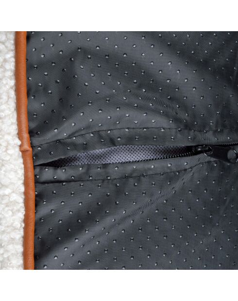 Cuscino rettangolare in poliestere lana riccia taglia s/m 80*60*h10cm lanoso ecru