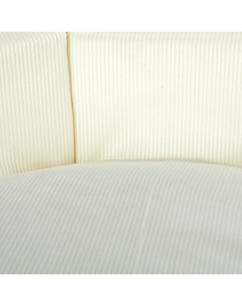 Cestino rotondo in velluto a coste in poliestere d38*h16cm crafty ecru