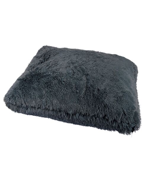 Rechthoekig polyester kussen 100*70*h10cm pluizig antraciet