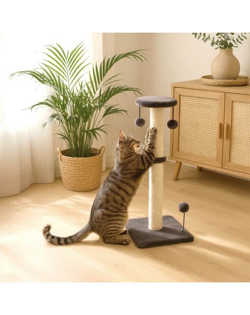 Tiragraffi in sisal con giocattolo h.80cm antracite