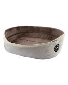 Panier ovale polyester 75*57cm patchy noiSette/beige