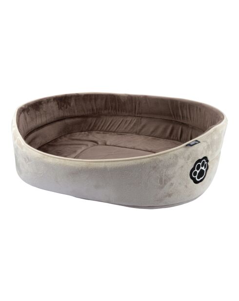 Panier ovale polyester 75*57cm patchy noiSette/beige