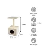 Albero per gatti con nicchia 30*30*h58cm ecru