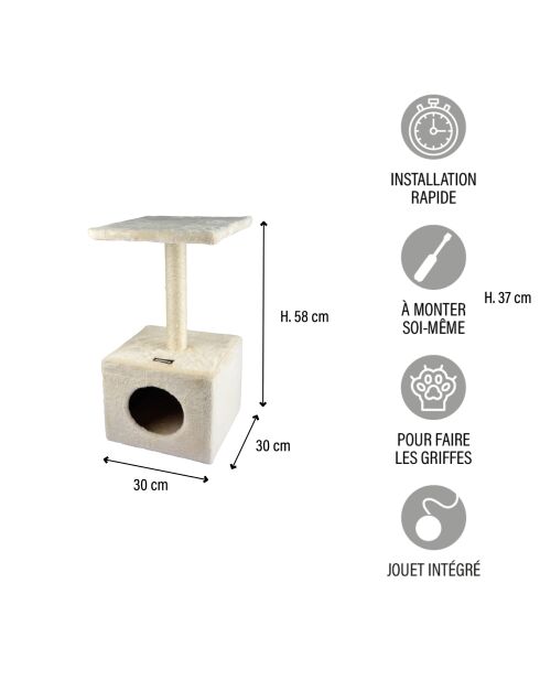 Albero per gatti con nicchia 30*30*h58cm ecru
